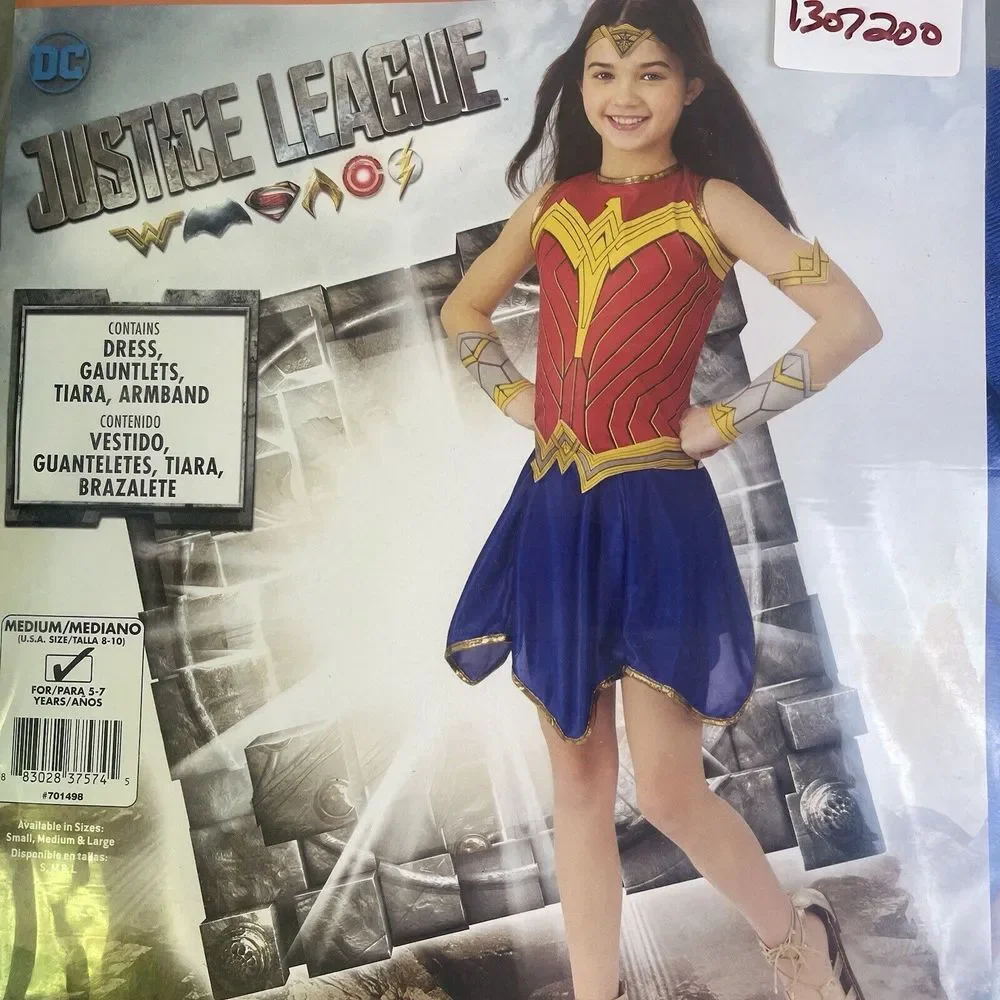 Justice League‎ Wonder Woman Halloween Costume Girls Medium 8-10 NEW